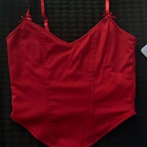Forever 21 Vibrant Red Corset Top